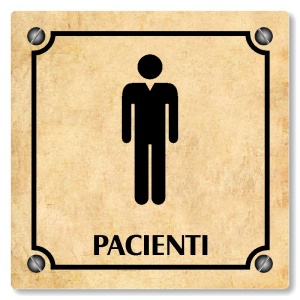 WC muži pacienti, 80x80mm, pergamen, Kansas